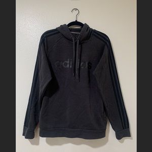Adidas pull over hoodie in charcoal black.